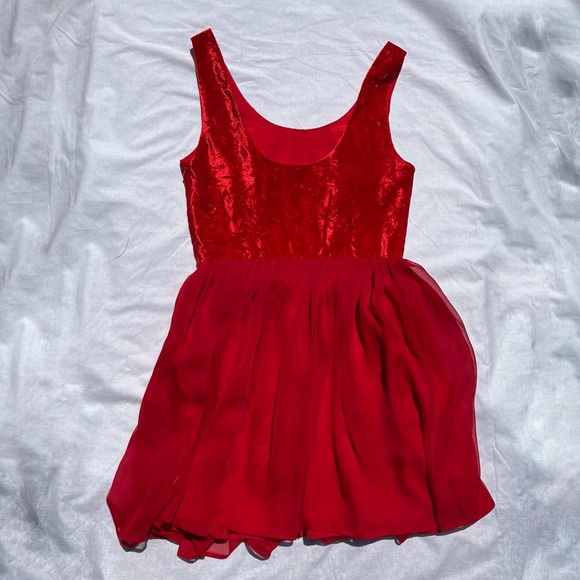 Free People Red Velvety Sleeveless Dress - Picture 4 of 7